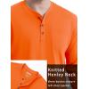 imageTACVASEN Mens Cotton Henley Shirts Long Slevee 3Button with Pocket Moisture Wicking Casual ShirtsOrange