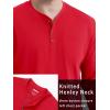 imageTACVASEN Mens Cotton Henley Shirts Long Slevee 3Button with Pocket Moisture Wicking Casual ShirtsTomato Red