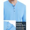 imageTACVASEN Mens Cotton Henley Shirts Long Slevee 3Button with Pocket Moisture Wicking Casual ShirtsWaterfall Blue