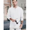 imageTACVASEN Mens Cotton Henley Shirts Long Slevee 3Button with Pocket Moisture Wicking Casual ShirtsWhite