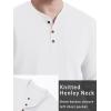 imageTACVASEN Mens Cotton Henley Shirts Long Slevee 3Button with Pocket Moisture Wicking Casual ShirtsWhite