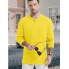 imageTACVASEN Mens Cotton Henley Shirts Long Slevee 3Button with Pocket Moisture Wicking Casual ShirtsYellow