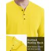 imageTACVASEN Mens Cotton Henley Shirts Long Slevee 3Button with Pocket Moisture Wicking Casual ShirtsYellow
