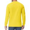 imageTACVASEN Mens Cotton Henley Shirts Long Slevee 3Button with Pocket Moisture Wicking Casual ShirtsYellow