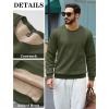 imageTACVASEN Mens Crewneck Sweatshirt Warm Sherpa Lined Thermal Sweatshirts Heavyweight Long Sleeve Winter Fleece Pullover ShirtArmy Green
