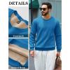 imageTACVASEN Mens Crewneck Sweatshirt Warm Sherpa Lined Thermal Sweatshirts Heavyweight Long Sleeve Winter Fleece Pullover ShirtBlue Green