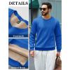 imageTACVASEN Mens Crewneck Sweatshirt Warm Sherpa Lined Thermal Sweatshirts Heavyweight Long Sleeve Winter Fleece Pullover ShirtColor Blue