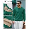 imageTACVASEN Mens Crewneck Sweatshirt Warm Sherpa Lined Thermal Sweatshirts Heavyweight Long Sleeve Winter Fleece Pullover ShirtEmerald Green