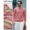 imageTACVASEN Mens Crewneck Sweatshirt Warm Sherpa Lined Thermal Sweatshirts Heavyweight Long Sleeve Winter Fleece Pullover ShirtGrey Pink