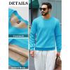 imageTACVASEN Mens Crewneck Sweatshirt Warm Sherpa Lined Thermal Sweatshirts Heavyweight Long Sleeve Winter Fleece Pullover ShirtIce Blue