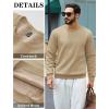 imageTACVASEN Mens Crewneck Sweatshirt Warm Sherpa Lined Thermal Sweatshirts Heavyweight Long Sleeve Winter Fleece Pullover ShirtKhaki