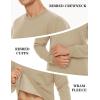 imageTACVASEN Mens Crewneck Sweatshirt Warm Sherpa Lined Thermal Sweatshirts Heavyweight Long Sleeve Winter Fleece Pullover ShirtKhaki