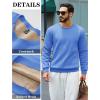 imageTACVASEN Mens Crewneck Sweatshirt Warm Sherpa Lined Thermal Sweatshirts Heavyweight Long Sleeve Winter Fleece Pullover ShirtLight Blue