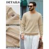 imageTACVASEN Mens Crewneck Sweatshirt Warm Sherpa Lined Thermal Sweatshirts Heavyweight Long Sleeve Winter Fleece Pullover ShirtLight Khaki