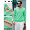 imageTACVASEN Mens Crewneck Sweatshirt Warm Sherpa Lined Thermal Sweatshirts Heavyweight Long Sleeve Winter Fleece Pullover ShirtMint Green
