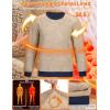 imageTACVASEN Mens Crewneck Sweatshirt Warm Sherpa Lined Thermal Sweatshirts Heavyweight Long Sleeve Winter Fleece Pullover ShirtNavy