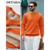 imageTACVASEN Mens Crewneck Sweatshirt Warm Sherpa Lined Thermal Sweatshirts Heavyweight Long Sleeve Winter Fleece Pullover ShirtOrange