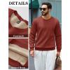 imageTACVASEN Mens Crewneck Sweatshirt Warm Sherpa Lined Thermal Sweatshirts Heavyweight Long Sleeve Winter Fleece Pullover ShirtOrange Red