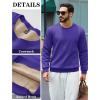 imageTACVASEN Mens Crewneck Sweatshirt Warm Sherpa Lined Thermal Sweatshirts Heavyweight Long Sleeve Winter Fleece Pullover ShirtPurple