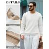 imageTACVASEN Mens Crewneck Sweatshirt Warm Sherpa Lined Thermal Sweatshirts Heavyweight Long Sleeve Winter Fleece Pullover ShirtWhite