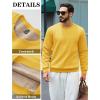 imageTACVASEN Mens Crewneck Sweatshirt Warm Sherpa Lined Thermal Sweatshirts Heavyweight Long Sleeve Winter Fleece Pullover ShirtYellow