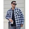 imageTACVASEN Mens Flannel Shirt Jacket Quilted Lined Long Sleeve Button Down Shirts JacketBlack