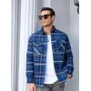 imageTACVASEN Mens Flannel Shirt Jacket Quilted Lined Long Sleeve Button Down Shirts JacketBlue Grey