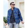 imageTACVASEN Mens Flannel Shirt Jacket Quilted Lined Long Sleeve Button Down Shirts JacketBlue Grey
