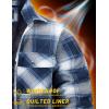 imageTACVASEN Mens Flannel Shirt Jacket Quilted Lined Long Sleeve Button Down Shirts JacketBlue White