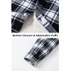 imageTACVASEN Mens Fleece Flannel Plaid Shirt Jacket Soft Sherpa Lined Cotton Casual Thickened Button Down Coat With PocketsBlack