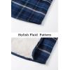 imageTACVASEN Mens Fleece Flannel Plaid Shirt Jacket Soft Sherpa Lined Cotton Casual Thickened Button Down Coat With PocketsBlue Grey