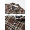 imageTACVASEN Mens Fleece Flannel Plaid Shirt Jacket Soft Sherpa Lined Cotton Casual Thickened Button Down Coat With PocketsBrown