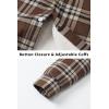 imageTACVASEN Mens Fleece Flannel Plaid Shirt Jacket Soft Sherpa Lined Cotton Casual Thickened Button Down Coat With PocketsBrown