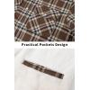 imageTACVASEN Mens Fleece Flannel Plaid Shirt Jacket Soft Sherpa Lined Cotton Casual Thickened Button Down Coat With PocketsBrown