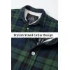 imageTACVASEN Mens Fleece Flannel Plaid Shirt Jacket Soft Sherpa Lined Cotton Casual Thickened Button Down Coat With PocketsGreen
