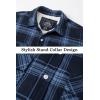 imageTACVASEN Mens Fleece Flannel Plaid Shirt Jacket Soft Sherpa Lined Cotton Casual Thickened Button Down Coat With PocketsGrey Blue