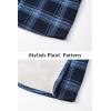 imageTACVASEN Mens Fleece Flannel Plaid Shirt Jacket Soft Sherpa Lined Cotton Casual Thickened Button Down Coat With PocketsGrey Blue