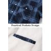 imageTACVASEN Mens Fleece Flannel Plaid Shirt Jacket Soft Sherpa Lined Cotton Casual Thickened Button Down Coat With PocketsGrey Blue
