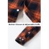 imageTACVASEN Mens Fleece Flannel Plaid Shirt Jacket Soft Sherpa Lined Cotton Casual Thickened Button Down Coat With PocketsOrange