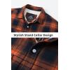 imageTACVASEN Mens Fleece Flannel Plaid Shirt Jacket Soft Sherpa Lined Cotton Casual Thickened Button Down Coat With PocketsOrange