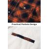 imageTACVASEN Mens Fleece Flannel Plaid Shirt Jacket Soft Sherpa Lined Cotton Casual Thickened Button Down Coat With PocketsOrange