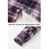 imageTACVASEN Mens Fleece Flannel Plaid Shirt Jacket Soft Sherpa Lined Cotton Casual Thickened Button Down Coat With PocketsRed