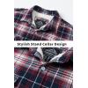 imageTACVASEN Mens Fleece Flannel Plaid Shirt Jacket Soft Sherpa Lined Cotton Casual Thickened Button Down Coat With PocketsRed