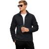 imageTACVASEN Mens Fleece Jackets Full Zip Up Lightweight Jacket Casual Stylish with Pockets for Outdoor OfficeBlack