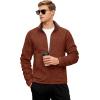 imageTACVASEN Mens Fleece Jackets Full Zip Up Lightweight Jacket Casual Stylish with Pockets for Outdoor OfficeBrick Red