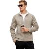 imageTACVASEN Mens Fleece Jackets Full Zip Up Lightweight Jacket Casual Stylish with Pockets for Outdoor OfficeKhaki