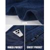 imageTACVASEN Mens Fleece Jackets Full Zip Up Lightweight Jacket Casual Stylish with Pockets for Outdoor OfficeNavy