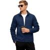 imageTACVASEN Mens Fleece Jackets Full Zip Up Lightweight Jacket Casual Stylish with Pockets for Outdoor OfficeNavy