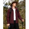 imageTACVASEN Mens Fleece Jackets Full Zip Up Lightweight Jacket Casual Stylish with Pockets for Outdoor OfficeWine Red