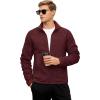 imageTACVASEN Mens Fleece Jackets Full Zip Up Lightweight Jacket Casual Stylish with Pockets for Outdoor OfficeWine Red